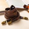 Elastic Strap Y-Type Suspenders 4 Clips Stripe Suspenders Fashion Metal Clip Suspenders  Gift Idea