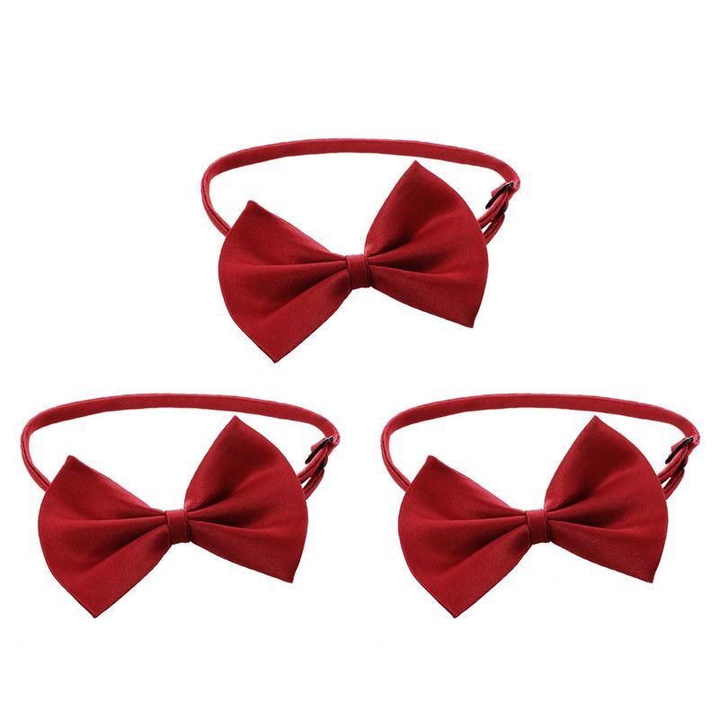 ABUL-3X Cat Adjustable Collar Pet Bow Tie Pet Dog Necktie Bow Tie Puppy Accessory Cute Wine Red