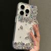 Diamond setting, water drop diamond is suitable for Apple 16promax mobile phone case, transparent iPhone15/17 anti-drop protective case.