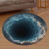 2D Optical Illusion Round Rug Soft Non-Slip Cloud Vortex Design Carpet Modern Home Decor Floor Mat for Living Room Bedroom