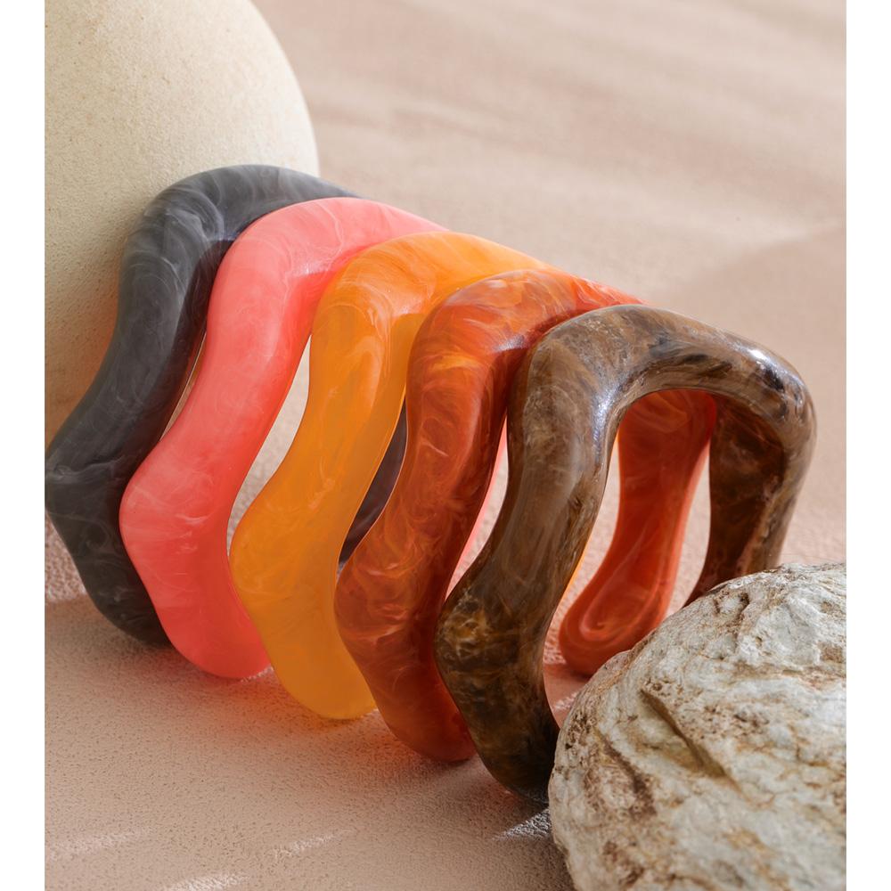 Eetit Colorful Resin Trendy Cuff Bracelet Bangle Multi-color Waterproof Fashion Wrist Jewelry Gray Pink Orange Brown Cheap