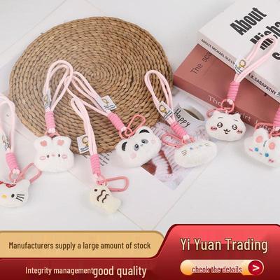 Cartoon Plush Kitten Bear Keychain Charm Doll Ornament