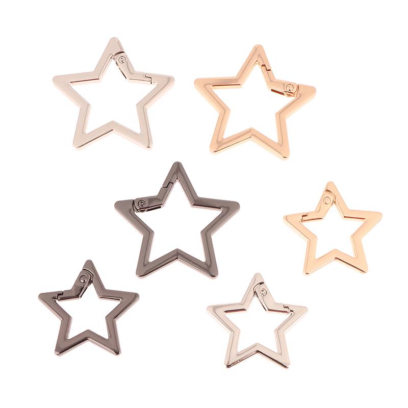 Hollow Star Shaped Spring Clasp Metal Carabiner Keychain Bag Clip Hook Dog Chain Buckle Connector Diy Jewelry Making Accessories