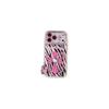 Spicy Zebra Print Pink Cross Phone Case for iPhone 17/16 Pro Max/15/14