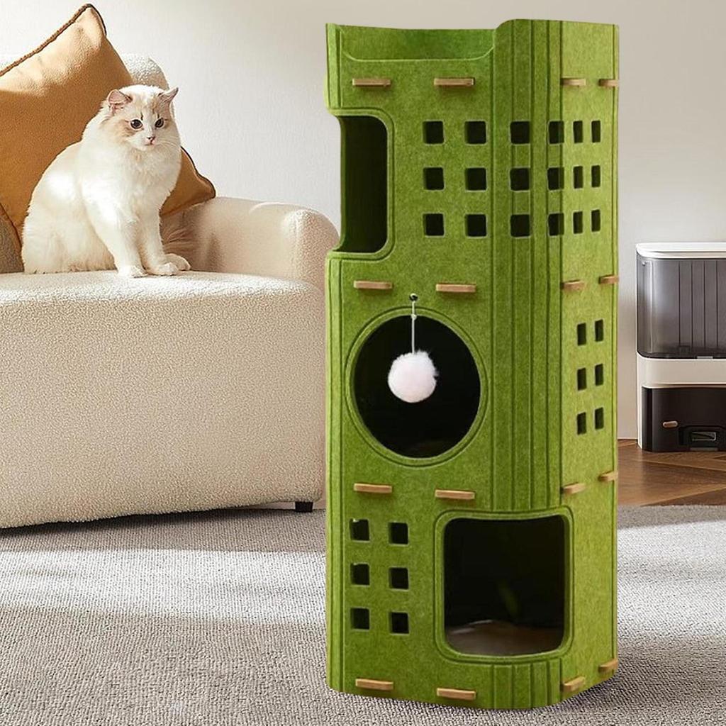 Katzenbett Höhle Haus Versteckmöbel Haushalt Mehrschichtig mit Spielzeug für Kätzchen Spielen Indoor