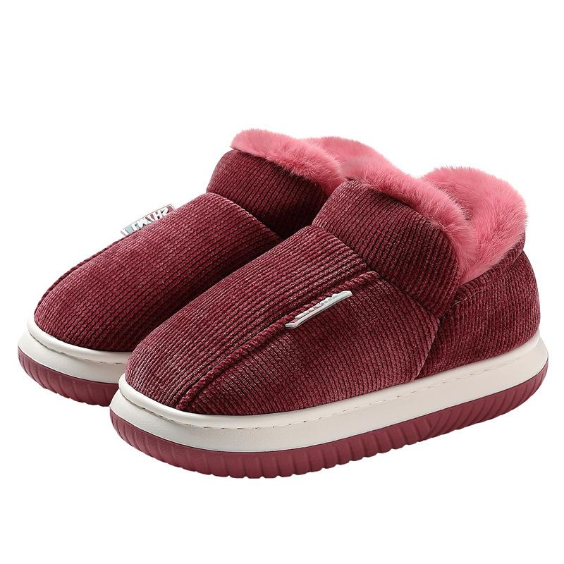 Heel Cotton Slippers Home Indoor Winter Warm and Velvet Middle-aged and Elderly Non-slip Thick Bottom Wear-resistant Cotton Mop