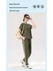 Women's Summer Sportswear Set: Lapel Short Sleeve Top & Loose Long Pants, Plus Size, Casual Two-Piece Running Suit