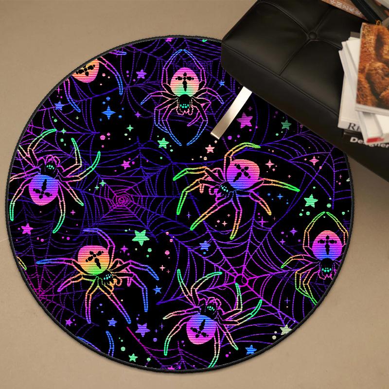 

1 шт. Хэллоуин Паук круглый кристалл бархатный коврик на пол нескользящий гостиная спальня уличный ковер украшение для дома праздник 80cm 32inch