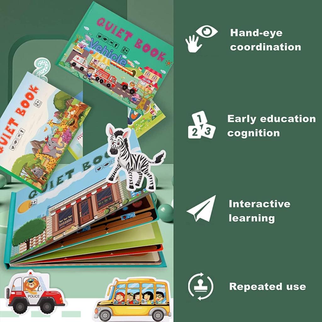 Montessori Quiet Book,Montessori Toy, Quiet Book, Interactive Busy Book, Quiet Book for Early Education, Educational Toy for Children From 3 Years