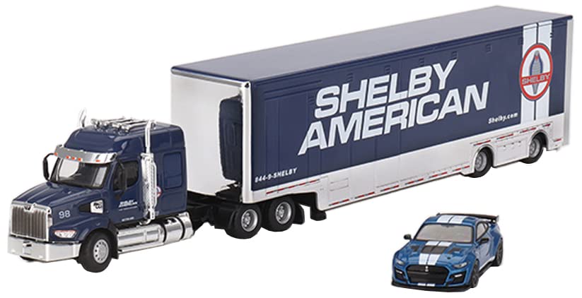 

TrueScale Miniatures MINI GT Shelby Transporter Set Star 49X Shelby GT500 SE Widebody Ford Finished Model 1/64 (Western / Performance) - синій