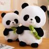 Hugging Bamboo Giant Panda Plush Doll Cute Flower Panda Throw Pillow To Send Children June 1St Children'S Day Gifts