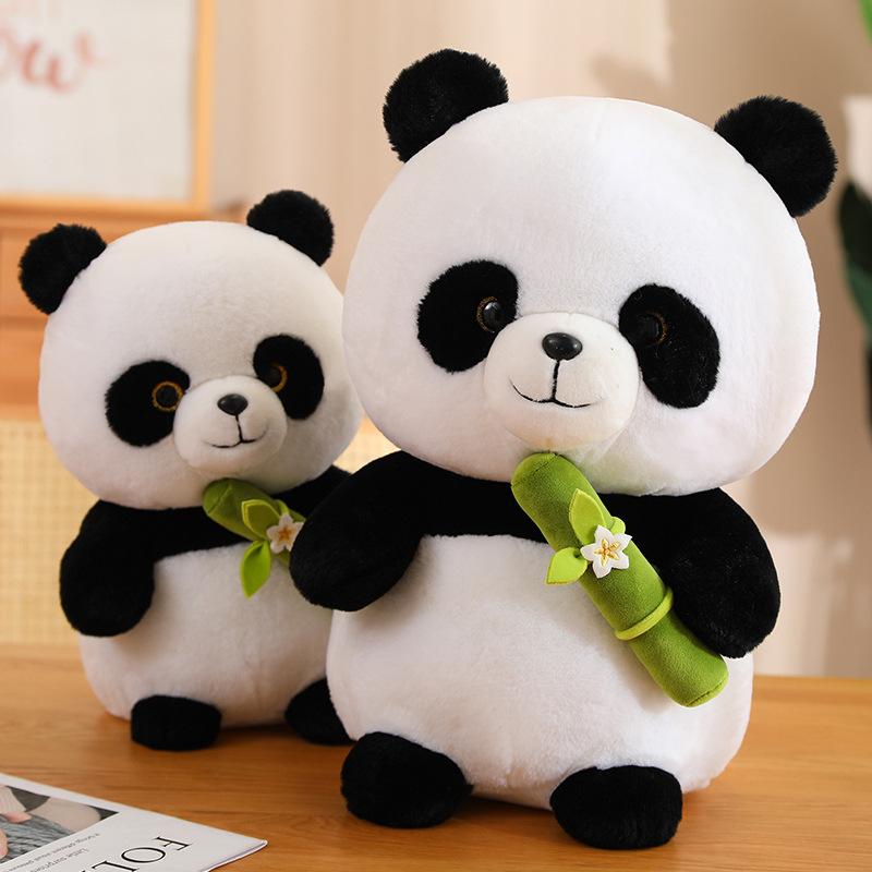 Hugging Bamboo Giant Panda Plush Doll Cute Flower Panda Throw Pillow To Send Children June 1St Children'S Day Gifts