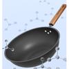 Wok-Pfanne, 12,5-Zoll-Eisen-Woks mit flachem Boden, Woks und Bratpfannen mit Deckel, Wok aus Karbonstahl, passend für alle Herde