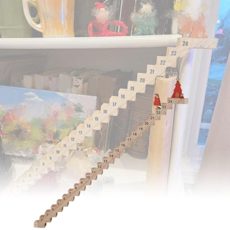 Santa Christmas Claus Climb Stairs Countdown Calendar Toy Decoration Desktop