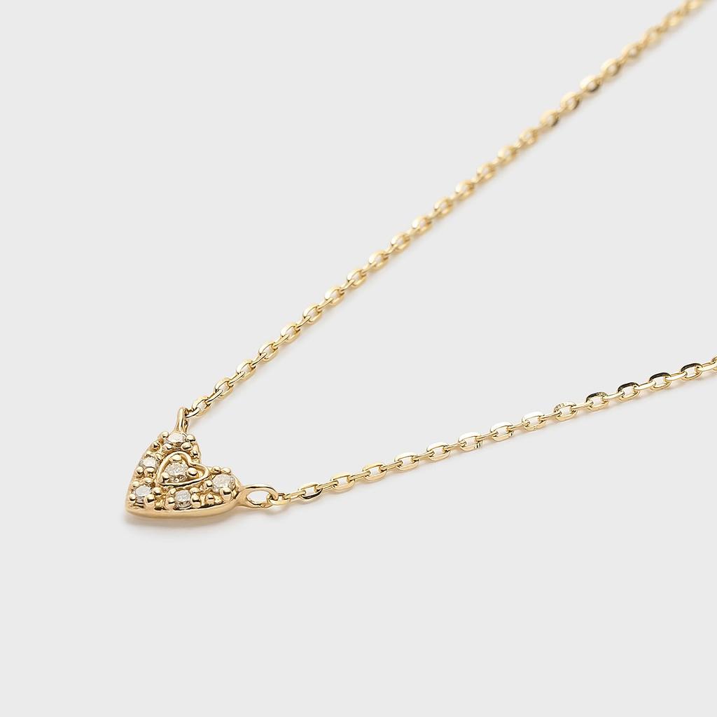 Tiny Motif K10 Diamond Heart Necklace [Noges] (0.03ct) 3024311602200999