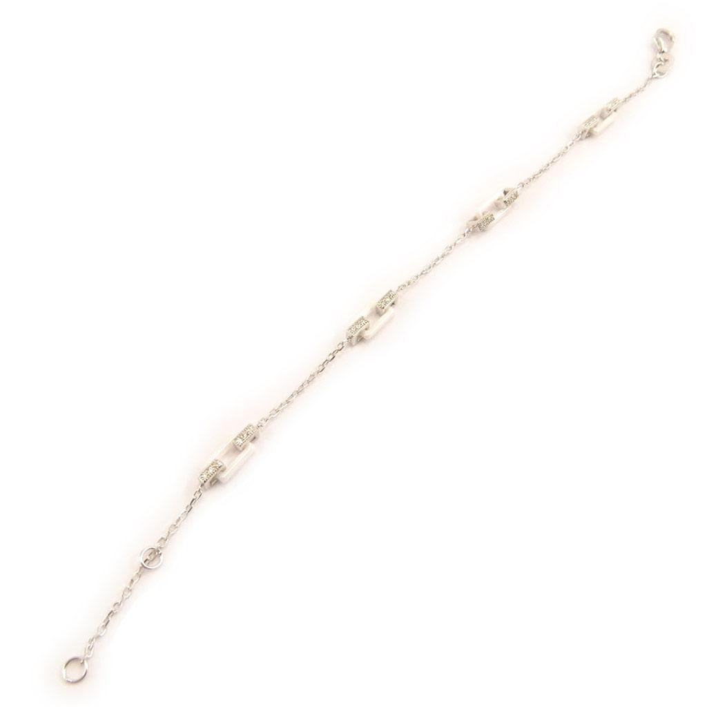 Les Trésors De Lily [L4624] - Silver Bracelet 'Sissi' Silver White (rhodium-plated) - 12x4 Mm