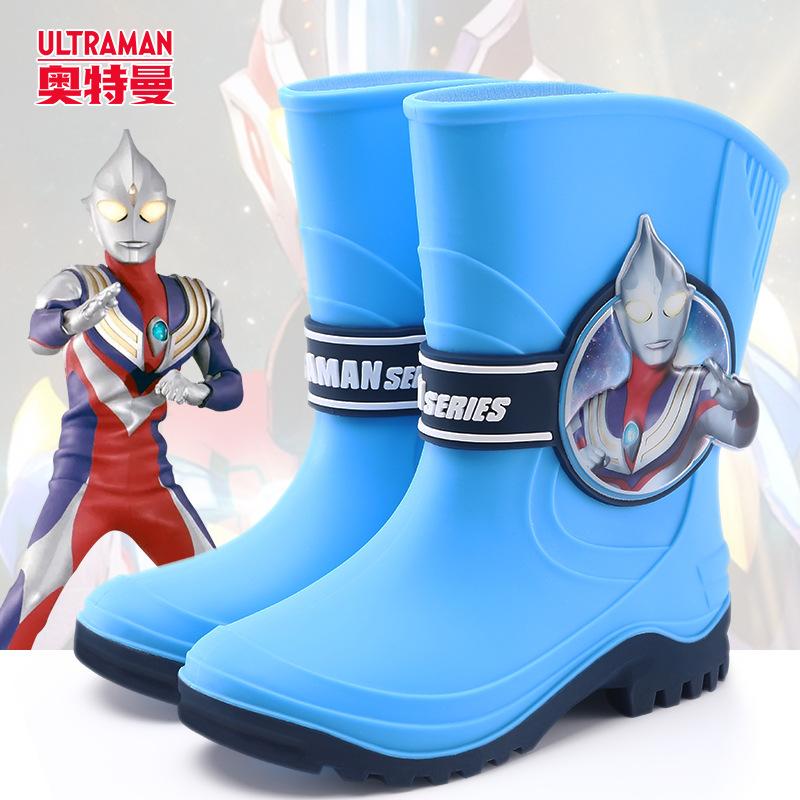 Ye Luoli High Tube Rain Boots Four Seasons3-7Year-old Rubber Boots Kindergarten Rain Boots for Girls, Big Kids, Fleece-lined Cartoon Water Shoes for