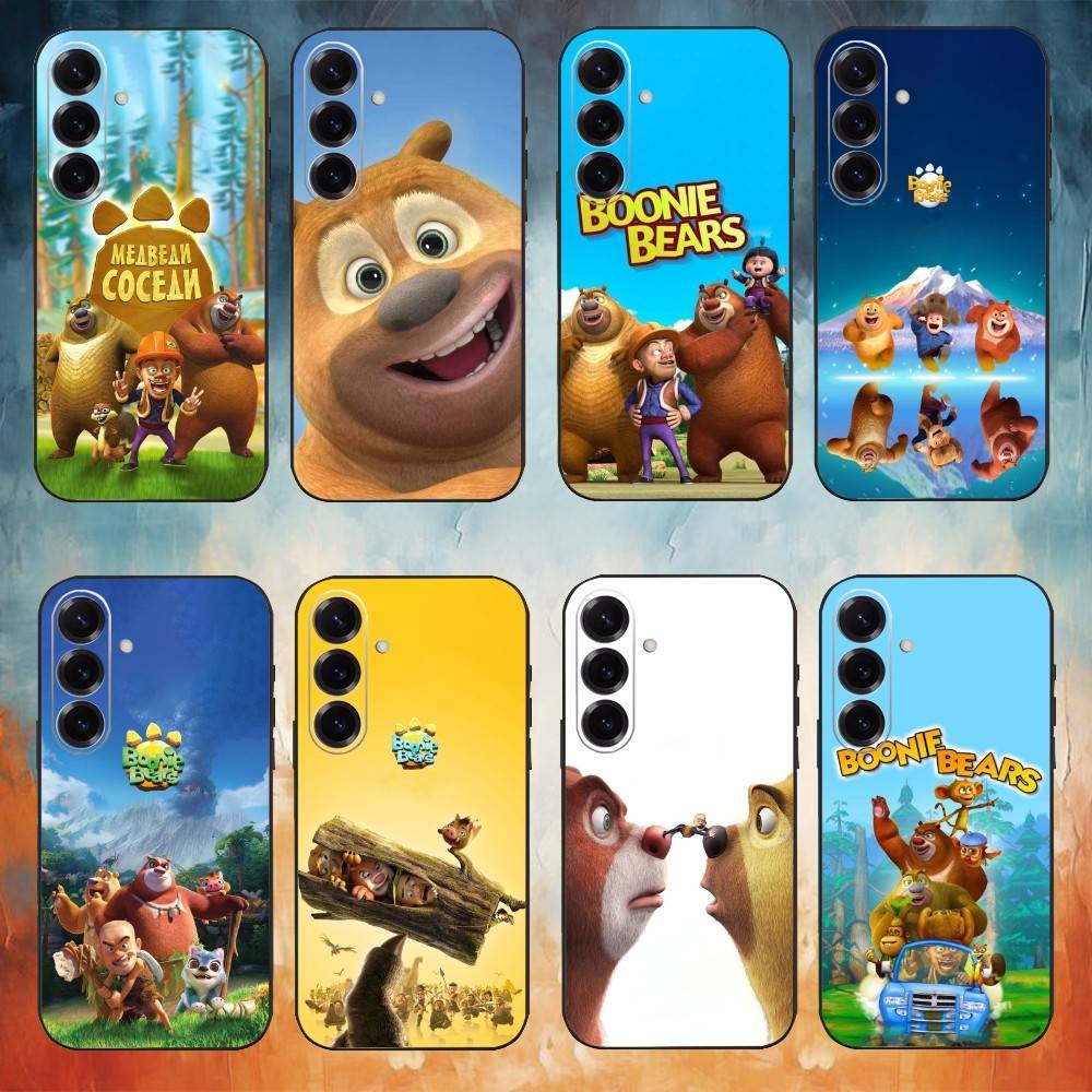 Cartoon Boonie Bears Phone Case For Samsung Galaxy A91,80,73,72 ,71,53,52,32 ,31,22,21s,20,Soft Black Case