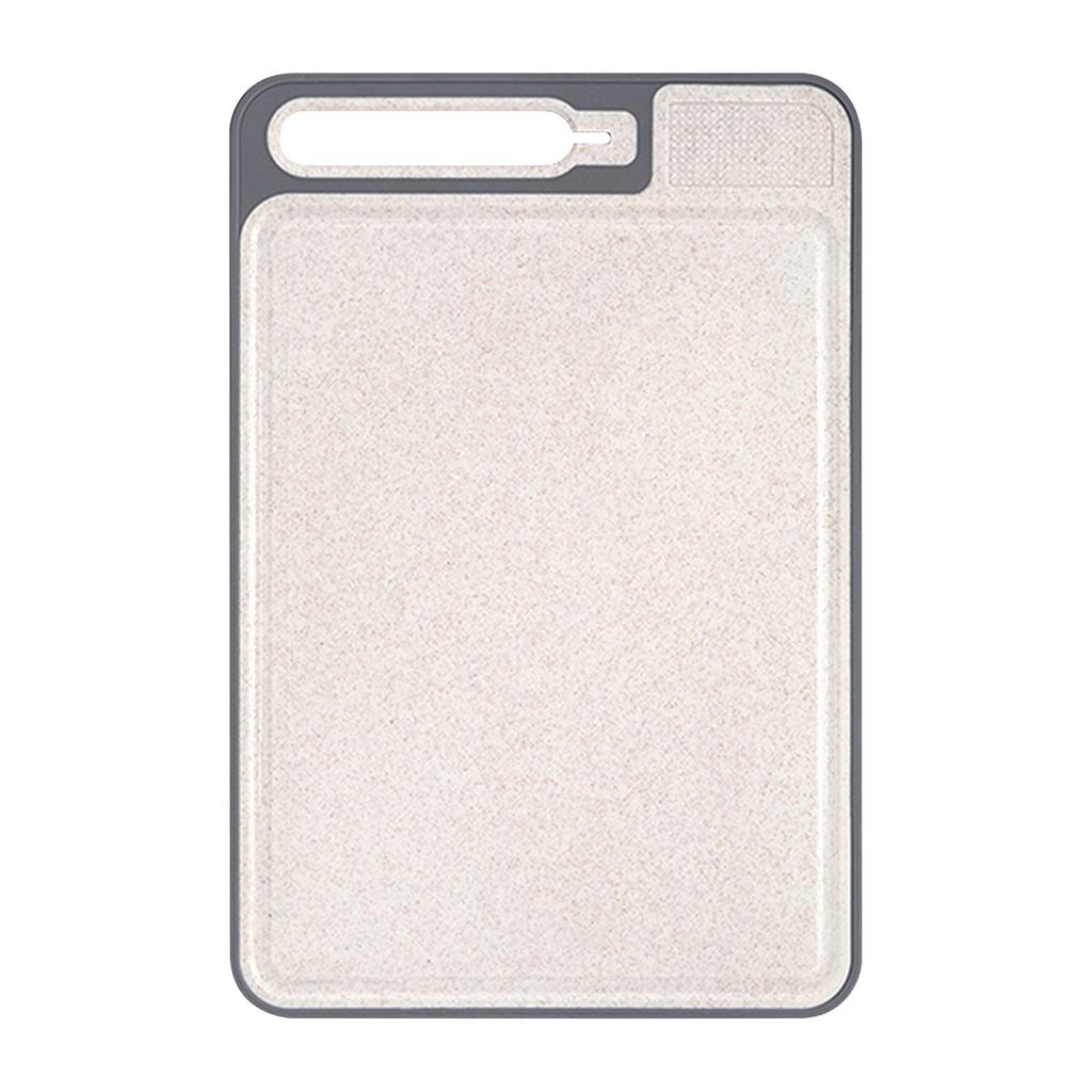 Skärbräda – Skärbräda i titan med inbyggd knivslip, dubbelsidig skärbräda i titan och PP, icke-porös, lätt att rengöra