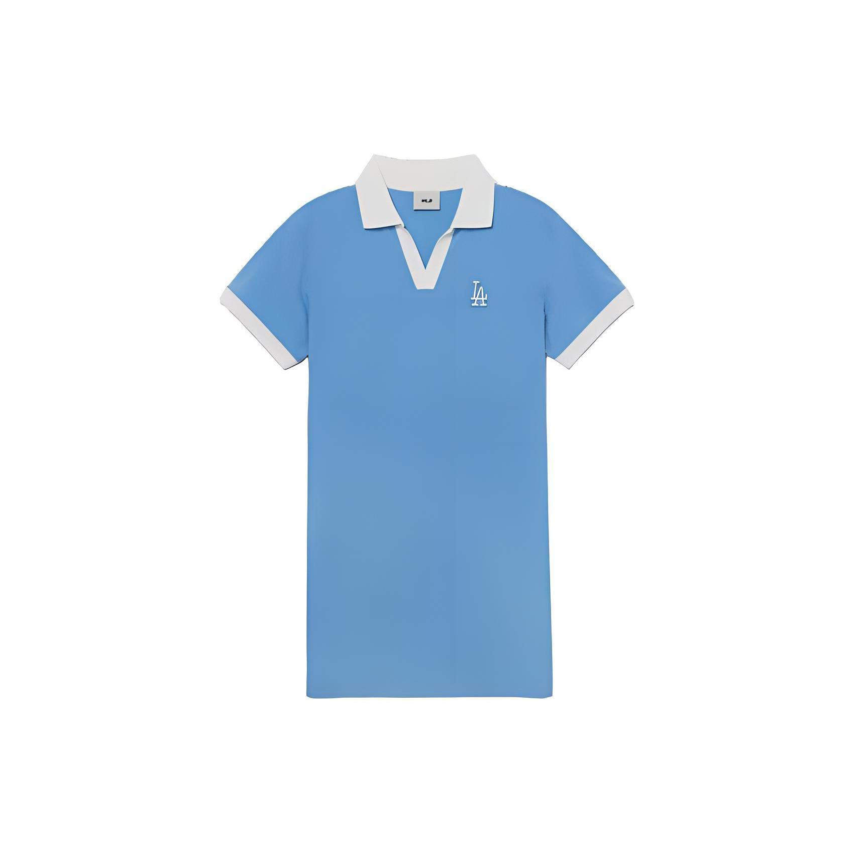 

New MLB Short Sleeved Dress Women s Blue 3FOPB0333-07SBS XS