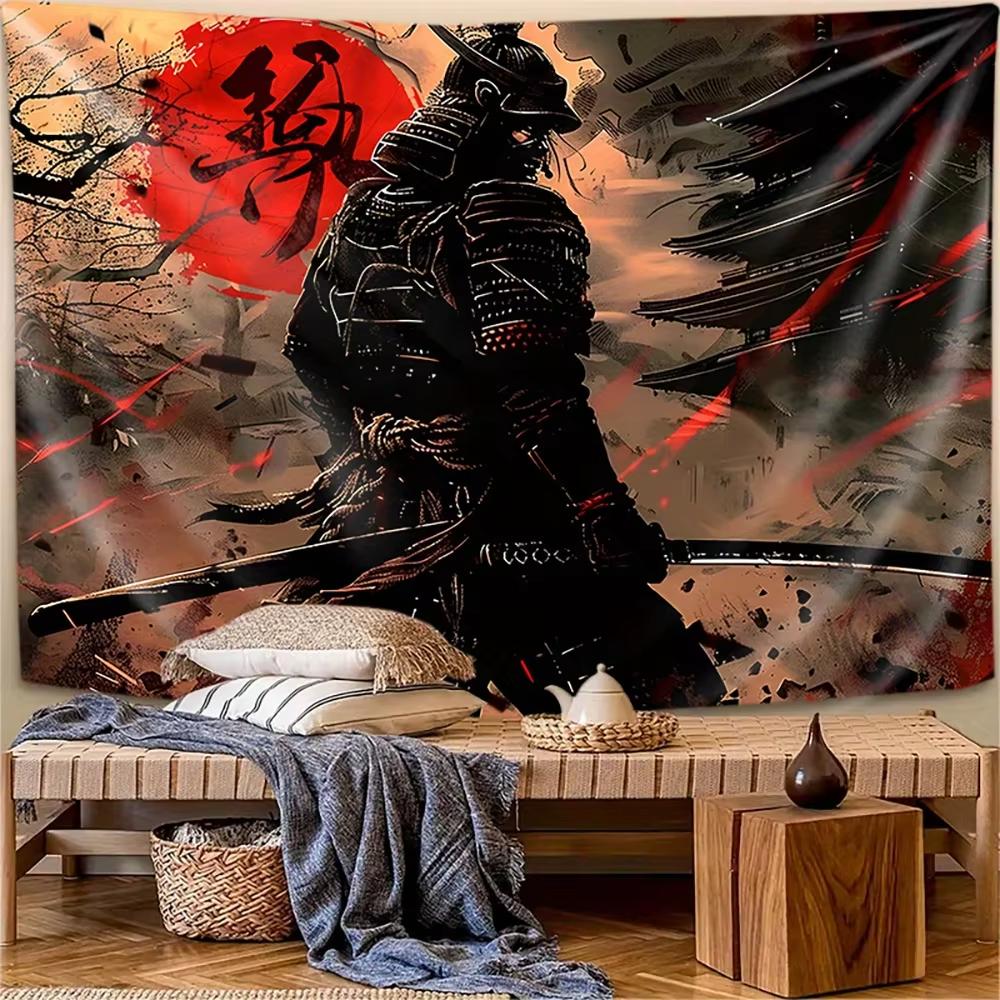 

Epic Samurai Tapestry Home Decor Dramatic Historical Touch Living Space Wall Hanging 74x94cm(29x37in)