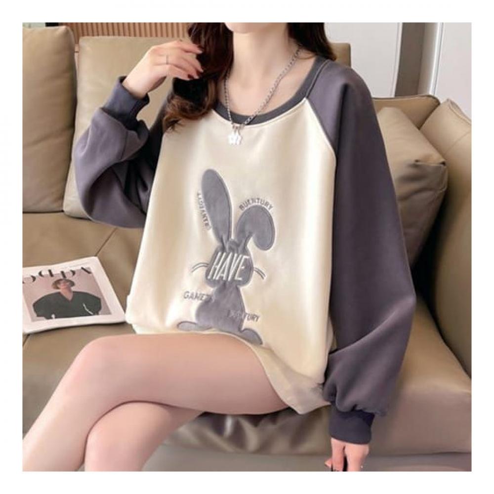 Navava Long Sleeve Round Neck Sweatshirt Rabbit Nt1916