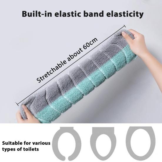 Toilet Seat Cover Mat Soft Velvet Fabric Universal Bathroom Toilet Seat Cover Washable Closestool
