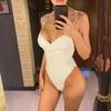Sexy New Ribbed V Neck Wrinkled High Cut Women Swimwear One Piece Swimsuit Female Monokini Padded Bather Bathing Suit Swim