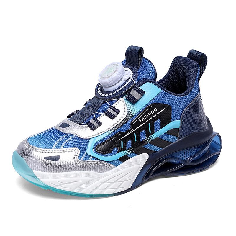 Medium and older children's shoes 2025 summer new men's and women's trend knob buckle double mesh breathable non-slip comfortable casual sports shoes