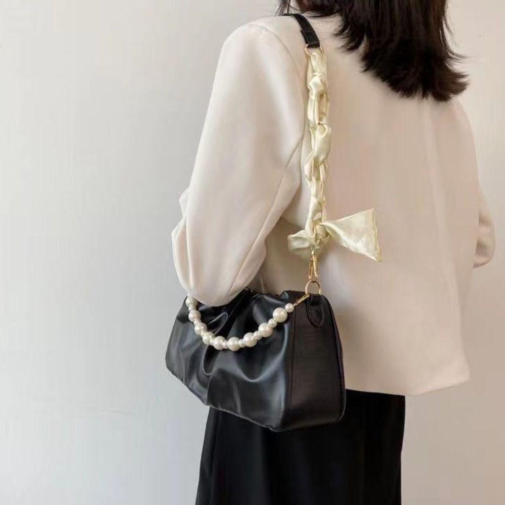 Korean Luxury Crossbody Bag Small Women's Handbags Portable Pearl Shoulder Bag  Purses