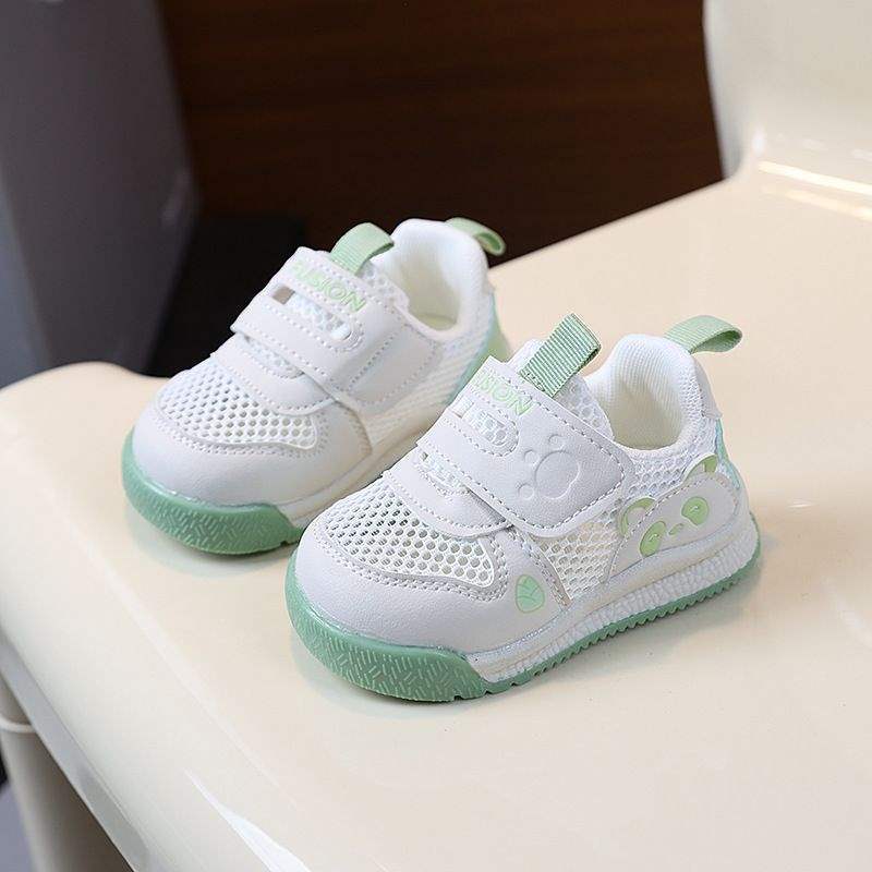 

Toddler shoes hollow mesh breathable panda shoes summer new boys shoes soft sole baby shoes girl baby white shoes inner length 13.5cm20 yards