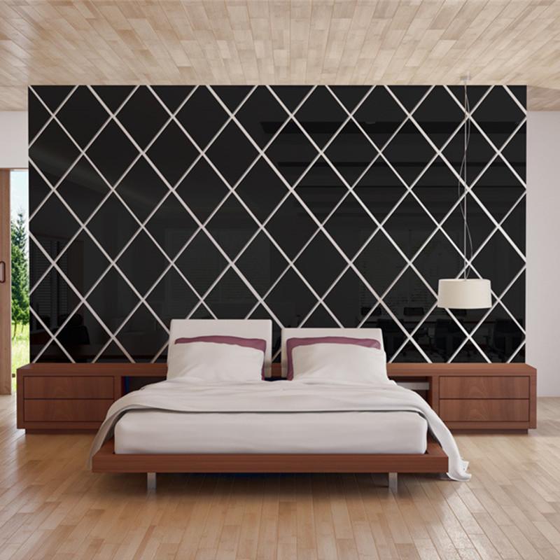 Buy High Quality Diamonds Triangles Wall Art Acrylic Mirror Wall Sticker House Decoration 3D DIY