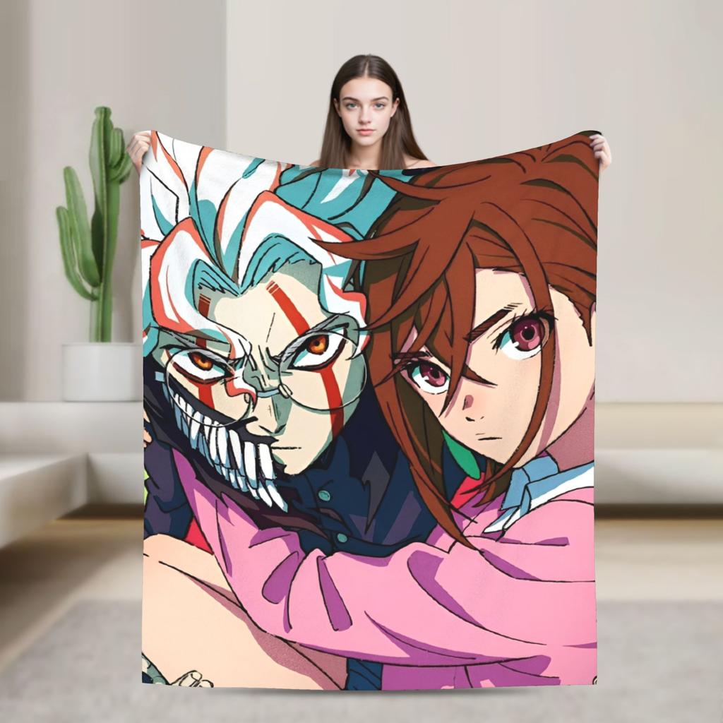 Turbo Granny Dandadan Anime Blanket Street Trend Plush Throw Blanket For Living Room Airplane Travel Flannel Bedspread Bed Cover