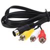 2023 9 Pin 3RCA Audio Video AV Black Cable Adapter Cord Wire for Sega Genesis 2 3