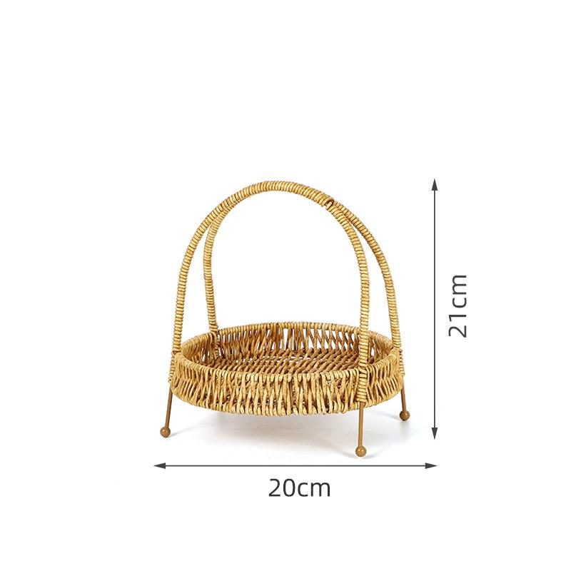Woven-Style PP Multi-Tier Serving Basket Snacks Fruits Bread Dim Sum Japanese Style Storage Organizer