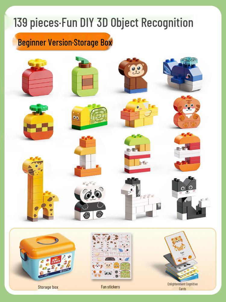 

Feile Big Bricks Educational Toys: Cute Animal Building Set for Kids Ages 3-6