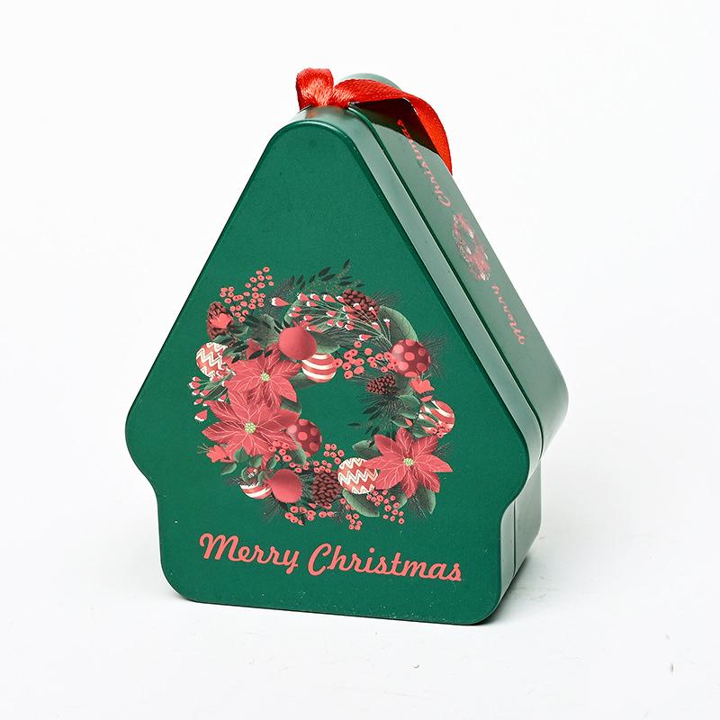 Christmas House Shape Xmas Atmosphere Christmas Decorations Chocolate Jar With Lanyard Cute Candy Box Kids 10.5x8.5x4cm
