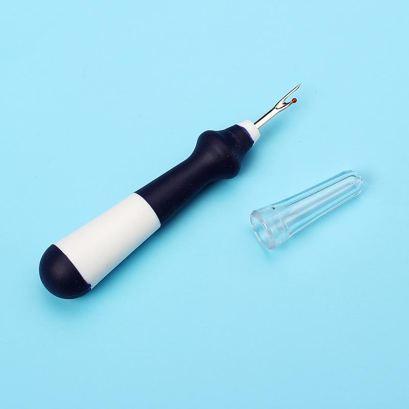 New Model Seam Ripper: Sharp Thread Remover with Four-Color Rubber Grip for Easy Cross-Stitch Sewing.