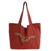 Casual Canvas Totes Bag Solid Color Women's Handbag Fashion Letters Shoulder Bag  Girls