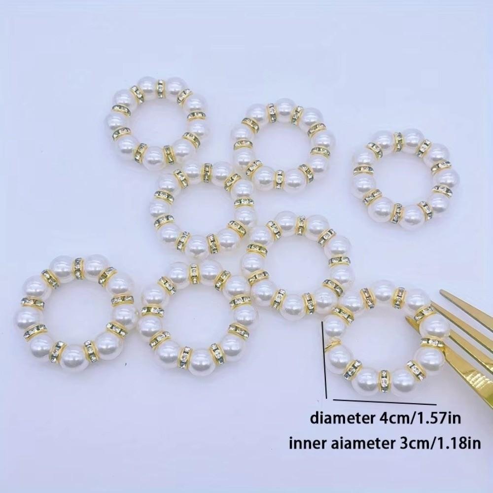 Sophisticated Beaded Texture Napkin Rings Holder Elegant Pearl Ring Napkins Holder Gold Elastic Napkin Ring Holder Table Decor