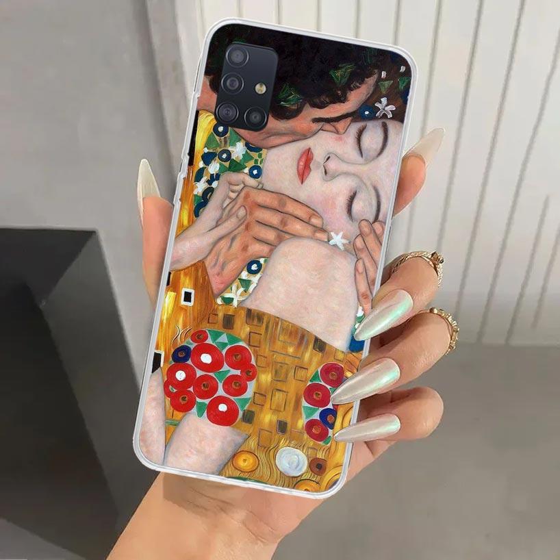 Kiss by Gustav Klimt Desig Phone Case for Samsung Galaxy A52 A32 A22 A12 A02S A50S A30S A10S Note 20 Ultra 10 Plus S10 A31 A20 A