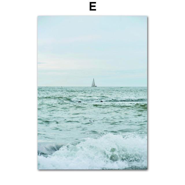 Nordic Landscape Palm Tree Beach Watchtower Wall Nature Art Posters Prints Pictures For Living Room Canvas Painting Home Decor