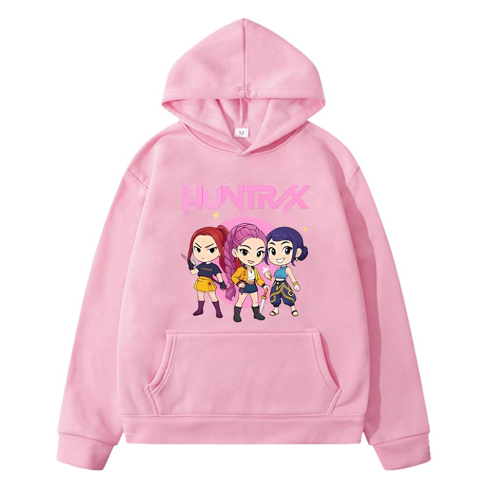 Autumn hoodies kpop demon hunters print Fleece sweatshirt  Jacket Cartoon pullover y2k sudadera anime hoodie kids clothes girls