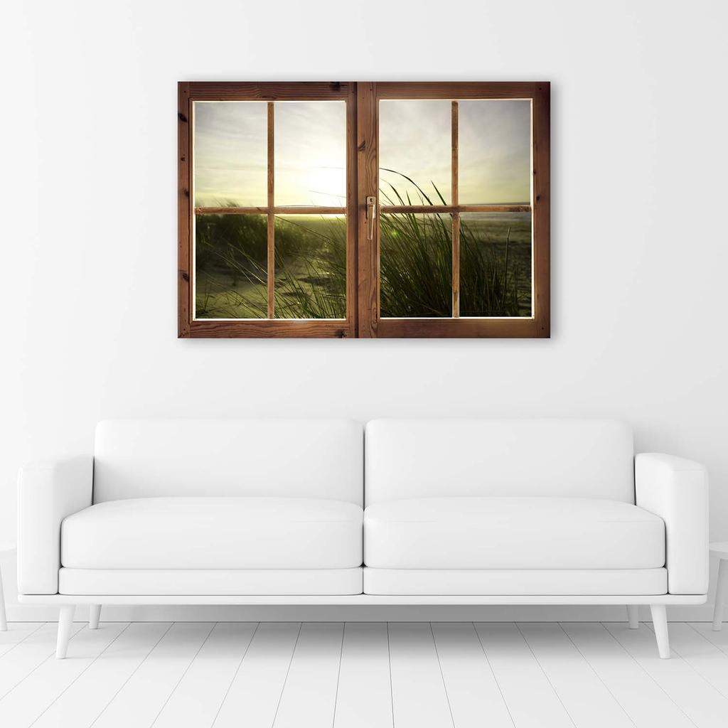 Canvas print, Window - sea in winter