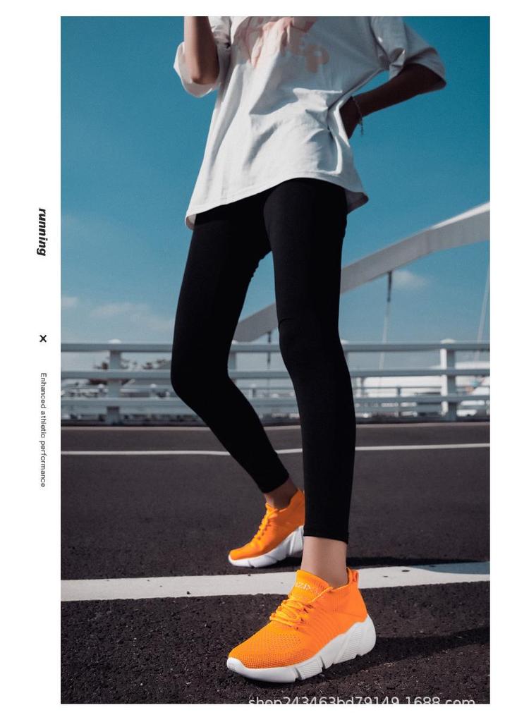 Women's Flyknit Soft Sole Fashion Sneakers - Stretchy Upper, Stylish and Comfortable for Sports or Casual Wear.