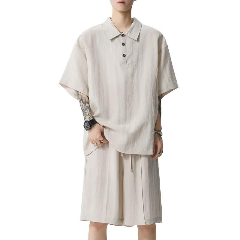 Izzue It Men's Linen Tencel Blend Casual Two-Piece Set