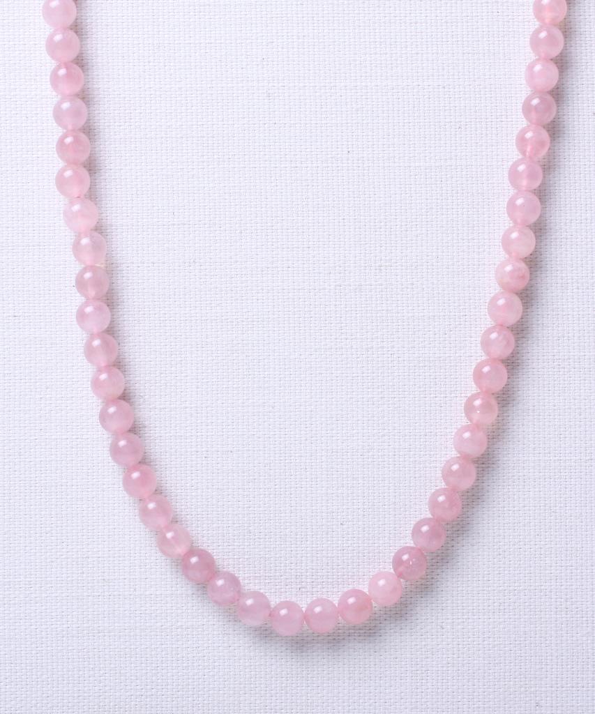 Bien Vetu 8Mm Madagascar Rose Quartz Necklace