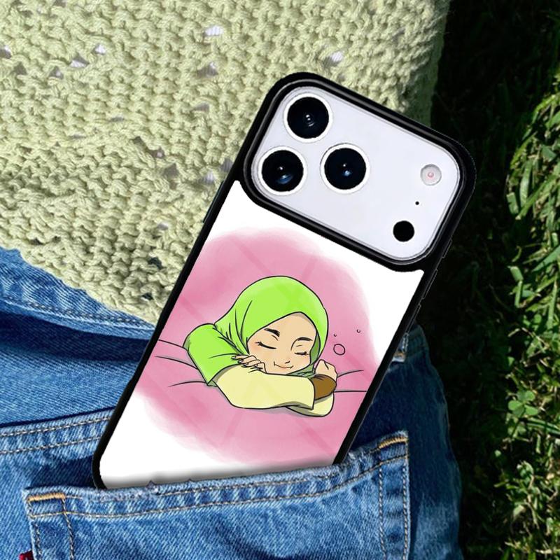 Muslim Islamic Eyes Arabic Hijab Girl mobile phone case Compatible with IPhone 17 16 15 14 13 12 11Pro Max 17 Air cover