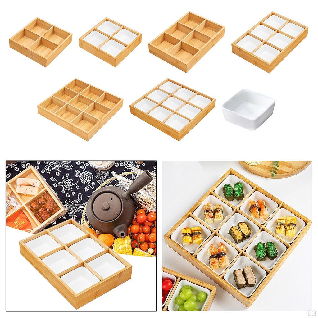 Bambus Obstschale Dessert- und Gemüseaufbewahrungsfach Süßigkeiten Nüsse Servieren für