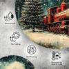 Metal Tin Sign Vintage Christmas Tree Train Wall Art Home Kitchen Decor